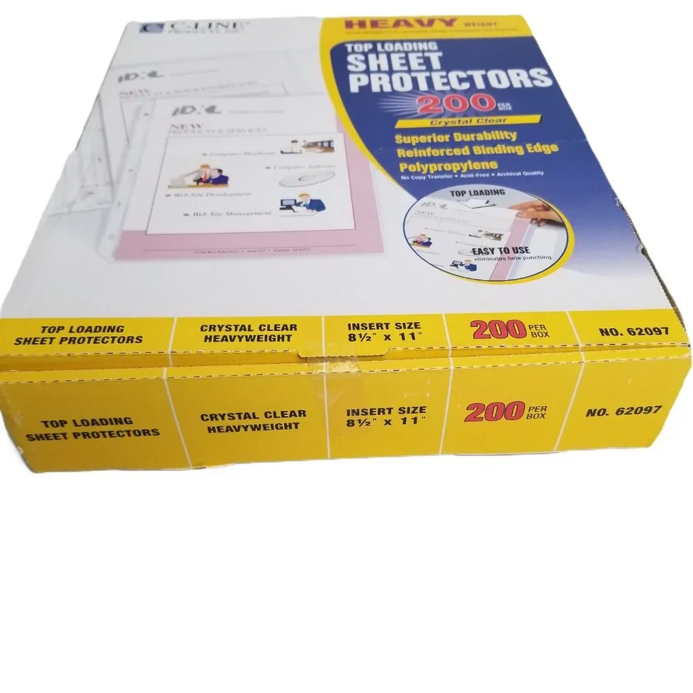 C-Line Heavyweight Sheet Protectors 200 Count Crystal Clear Top Load Letter